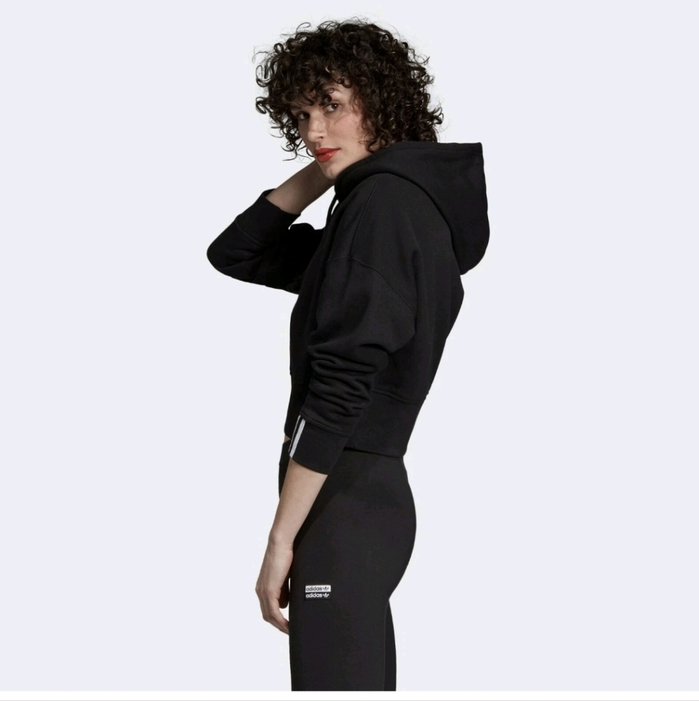 Adidas Originals Women's Vocal Cropped Hoodie Black XS - Picture 3 of 11